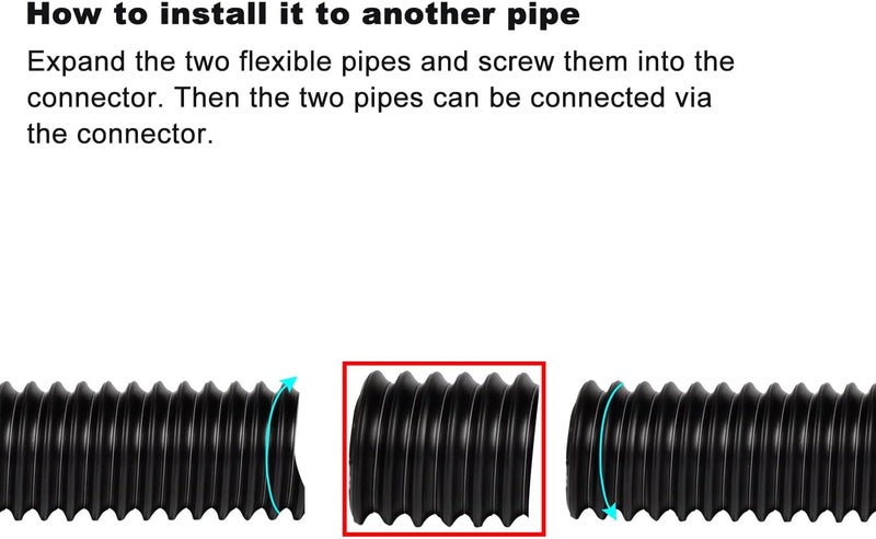Prestantious Extra Extension Flexible Pipe for 12"×12" Catch Basin, 2 inches ID, Pipe Stretched Length 8.2ft - Image 4